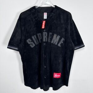 Supreme Ultrasuede Mesh Baseball Jersey Black